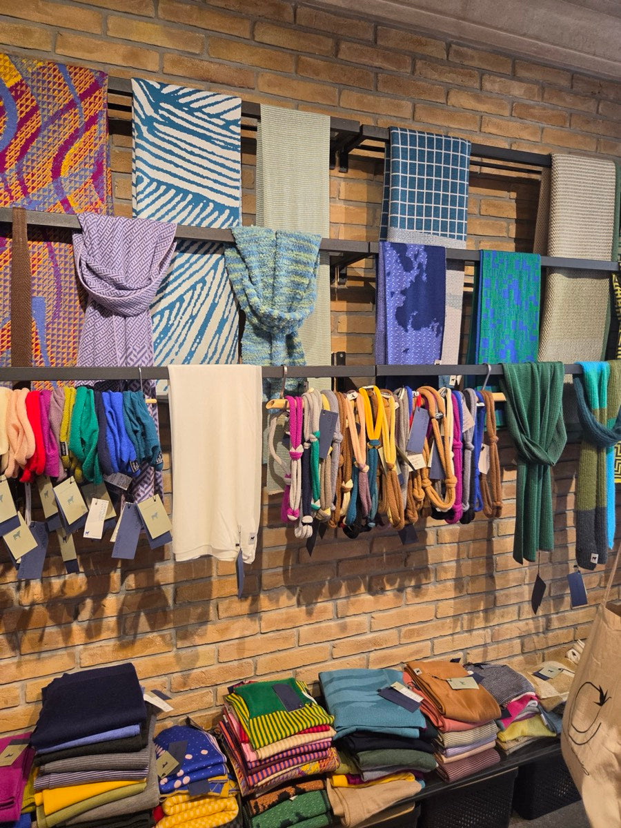 Handwoven textiles on display